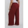 MARSiLYAN- Kadın Büyük Beden Bordo Rahat Kesim Baggy Tek Alt