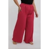 MARSiLYAN- Kadın Büyük Beden Mercan Rengi Rahat Kesim Baggy Tek Alt