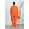 MARSiLYAN- Kadın Büyük Beden Uzun Kol Penye Pijama Takımı Turuncu