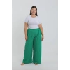 MARSiLYAN- Kadın Büyük Beden Yeşil Rahat Kesim Baggy Tek Alt
