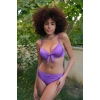 MARSiLYAN- Kadın Destekli Fiyonklu Alt Üst Mor Bikini Takım