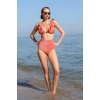 MARSiLYAN- Kadın Fırfırlı Yüksek Bel Kiremit Alt Üst Bikini Takım