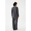 MARSiLYAN- Kadın Füme Kova Burcu Oversize 2 İplik Eşofman Ev Giyim Takımı