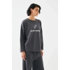 MARSiLYAN- Kadın Füme Yay Burcu Oversize 2 İplik Eşofman Ev Giyim Takımı