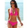 MARSiLYAN- Kadın Fuşya Belden, Boyundan Bağlamalı ve Ayarlanabilir Külotlu Üçgen Bikini Mayo Takımı