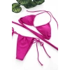 MARSiLYAN- Kadın Fuşya Yandan Bağlamalı Tangalı Üçgen Bikini Mayo Takımı