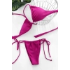 MARSiLYAN- Kadın Fuşya Yandan Bağlamalı Tangalı Üçgen Bikini Mayo Takımı