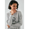 MARSiLYAN- Kadın Gri Aslan Burcu Oversize 2 İplik Eşofman Ev Giyim Takımı