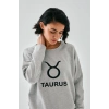 MARSiLYAN- Kadın Gri Boğa Burcu Oversize 2 İplik Eşofman Ev Giyim Takımı