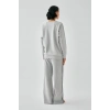 MARSiLYAN- Kadın Gri Boğa Burcu Oversize 2 İplik Eşofman Ev Giyim Takımı