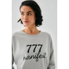 MARSiLYAN- Kadın Gri Manifest Oversize 2 İplik Eşofman Ev Giyim Takımı