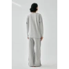 MARSiLYAN- Kadın Gri Yengeç Burcu Oversize 2 İplik Eşofman Ev Giyim Takımı