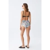 MARSiLYAN- Kadın Haki Pedli Üst ve Yüksek Bel Çiçek Desenli Bikini Takımı