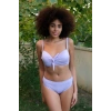 MARSiLYAN- Kadın İçi Boş Fiyonklu Kaplı Lila Alt Üst Bikini Takım