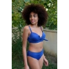 MARSiLYAN- Kadın İçi Boş Fiyonklu Kaplı Saks Alt Üst Bikini Takım