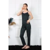 MARSiLYAN- Kadın İp Askılı Yeşil Ekoseli Pijama Takım