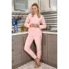MARSiLYAN- Kadın Kadife Pijama Takım Pembe
