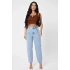 MARSiLYAN- Kadın Kahverengi Kare Yaka Crop Top Bluz