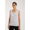 MARSiLYAN- Kadın Kalın Askılı Beyaz Şortlu Pijama Takımı