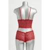 MARSiLYAN- Kadın Kırmızı Dantel Bralet Şort Takımı – Tutkulu ve Çekici İç Giyim