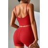 MARSiLYAN- Kadın Kırmızı Şortlu Kaşkorse Gecelik Takım