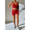 MARSiLYAN- Kadın Kırmızı Şortlu Kaşkorse Gecelik Takım