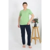 MARSiLYAN- Kadın Kısa Kol Pamuk Penye Pijama Takım Fıstık Yeşili