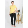 MARSiLYAN- Kadın Kısa Kol Pamuk Penye Pijama Takım Sarı