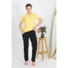 MARSiLYAN- Kadın Kısa Kol Pamuk Penye Pijama Takım Sarı