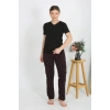 MARSiLYAN- Kadın Kısa Kol Pamuk Penye Pijama Takım Siyah