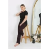 MARSiLYAN- Kadın Kısa Kol Pamuk Penye Pijama Takım Siyah