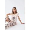 MARSiLYAN- Kadın Kısa Kol Pijama Takım Pudra