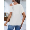 MARSiLYAN- Kadın Kısa Kollu Asimetrik Yaka Detaylı Viskon Bluz