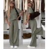MARSiLYAN- Kadın Kısa Kollu Bisiklet Yakalı Modal Bluz Ve Pantolon Ikili Takım