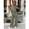 MARSiLYAN- Kadın Kısa Kollu Bisiklet Yakalı Modal Bluz Ve Pantolon Ikili Takım