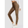 MARSiLYAN- Kadın Leopar Desenli Yüksek Bel Dar Kesim Esnek Tayt