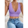 MARSiLYAN- Kadın Lila Çapraz Sırt Detaylı Şık Crop Top Büstiyer