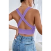 MARSiLYAN- Kadın Lila Çapraz Sırt Detaylı Şık Crop Top Büstiyer