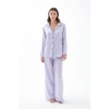 MARSiLYAN- Kadın Lila Oversize Saten Pijama Takımı – Rahat Kesim Şık Ev Giyim Seti