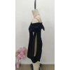 MARSiLYAN- Kadın Madonna Yakalı Kurdela Detaylı Kısa Ithal Krep Elbise