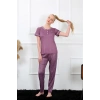 MARSiLYAN- Kadın Mürdüm Kısa Kol Pijama Takım
