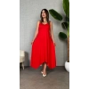 MARSiLYAN- Kadın Omuz Askılı Toka Detay Maxi Boy Elbise