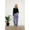 MARSiLYAN- Kadın Pamuklu Alt Pijama Lacivert