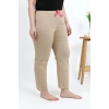 MARSiLYAN- Kadın Pamuklu Büyük Beden Alt Pijama Bej
