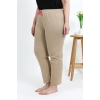 MARSiLYAN- Kadın Pamuklu Büyük Beden Alt Pijama Bej