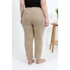 MARSiLYAN- Kadın Pamuklu Büyük Beden Alt Pijama Bej