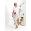 MARSiLYAN- Kadın Pamuklu Büyük Beden Alt Pijama Ekru