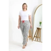 MARSiLYAN- Kadın Pamuklu Büyük Beden Alt Pijama Gri