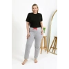 MARSiLYAN- Kadın Pamuklu Büyük Beden Alt Pijama Gri