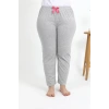 MARSiLYAN- Kadın Pamuklu Büyük Beden Alt Pijama Gri
